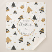 Erste Weihnachten Verheiratet Mr. und Mrs. Custom Sherpadecke (Vorderseite)