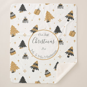 Erste Weihnachten Verheiratet Mr. und Mrs. Custom Sherpadecke