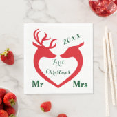 Erste Weihnachten Verheiratet Mr. und Mrs. Heart D Serviette (Beispiel)