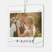 Erste Weihnachten Verheiratet Newlyweds Keepake Keramikornament (Links)