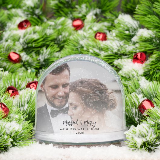 Erste Weihnachten Verheiratet und frohe Fotos Cust Schneekugeln (Weihnachten)