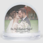 Erste Weihnachten Verheiratet und frohe Fotos Cust Schneekugeln (Rückseite)