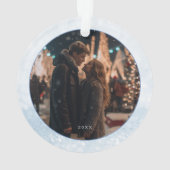 Erste Weihnachten Verlobt 2 Foto Minimalistisch Mo Ornament (Rückseite)