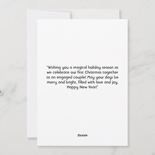 Erste Weihnachten Verlobt Happy Couple Foto (Rückseite)