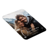 Erste Weihnachten Verlobt Happy Couple Foto Magnet (Rechte Seite)