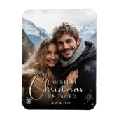 Erste Weihnachten Verlobt Happy Couple Foto Magnet (Vertikal)