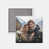 Erste Weihnachten Verlobt Happy Couple Foto Magnet (Vorderseite/Rückseite)