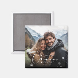 Erste Weihnachten Verlobt Happy Couple Foto Magnet