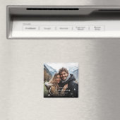 Erste Weihnachten Verlobt Happy Couple Foto Magnet (In Situ (Geschirrspüler))