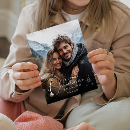 Erste Weihnachten Verlobt Happy Couple Foto Print