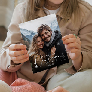 Erste Weihnachten Verlobt Happy Couple Foto Print