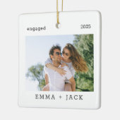 Erste Weihnachten Verlobt Modernes Minimalistische Keramikornament (Links)