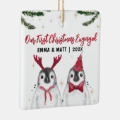 Erste Weihnachten Verlobt oder verheiratete lustig Keramikornament (Rechts)