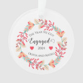 Erste Weihnachten Verlobt Personalisiert 2024 Ornament (Vorderseite)