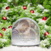 Erste Weihnachten Verlobte Niedliche Fotos Custom Schneekugeln (Weihnachten)