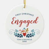 Erste Weihnachten Verlobte Personalisierte klassis Keramik Ornament (Vorne)
