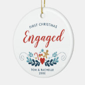Erste Weihnachten Verlobte Personalisierte klassis Keramik Ornament (Links)