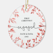 Erste Weihnachten Verlobten Personalisierte Herbst Keramik Ornament (Links)