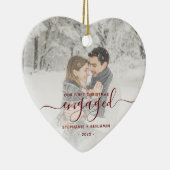 Erste Weihnachten Verlobtes benutzerdefiniertes Fo Keramik Ornament (Rechts)