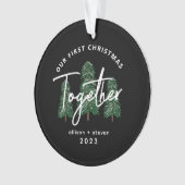 Erste Weihnachten zusammen 2023 Evergreen Paare Ornament (Vorderseite)