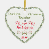 Erste Weihnachten zusammen als Herr und Frau Keramik Ornament (Vorne)