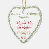 Erste Weihnachten zusammen als Herr und Frau Keramik Ornament (Links)