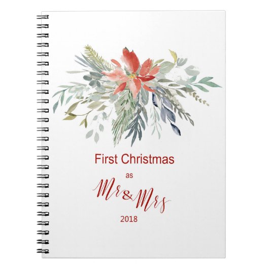 Erste Weihnachten zusammen als Mr & Mrs. Notizblock (Vorderseite)