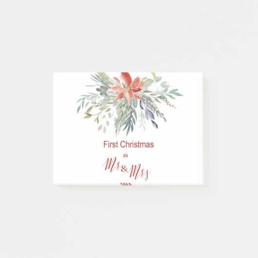 Erste Weihnachten zusammen als Mr & Mrs. Post-it Klebezettel (Vorderseite)