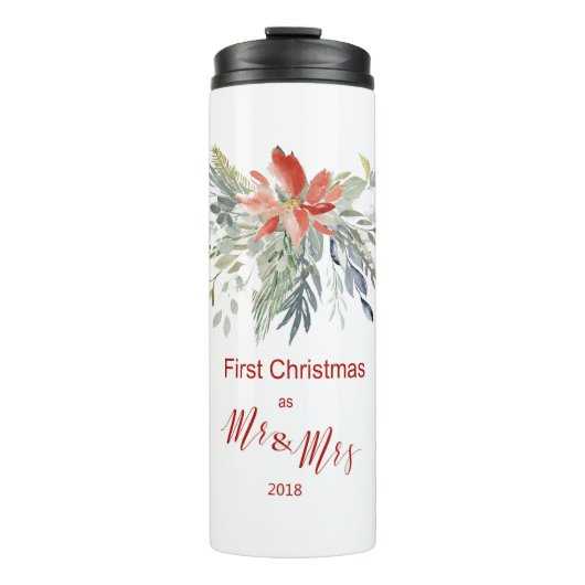 Erste Weihnachten zusammen als Mr & Mrs. Thermosbecher (Vorderseite)