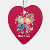 Erste Weihnachten zusammen. Custom Keramikornament (Links)