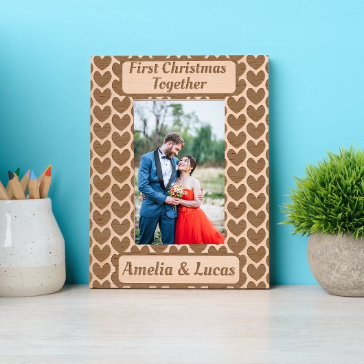 Erste Weihnachten zusammen Kalligrafie Geätzte Rahmen