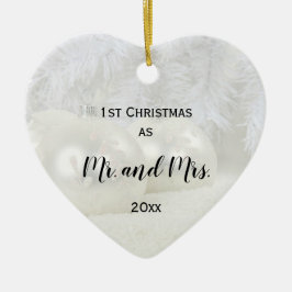 Erste Weihnachten zusammen Mr. & Mrs. | Winterhoch Keramik Ornament