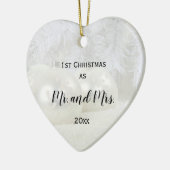Erste Weihnachten zusammen Mr. & Mrs. | Winterhoch Keramik Ornament (Links)