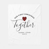 Erste Weihnachten zusammen Rustikal Personalisiert Fleecedecke (Vorderseite)