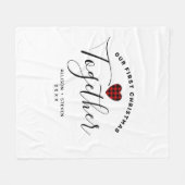 Erste Weihnachten zusammen Rustikal Personalisiert Fleecedecke (Vorderseite (Horizontal))