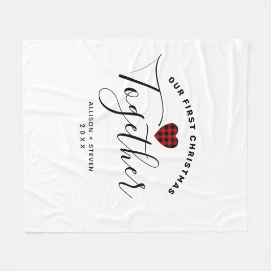 Erste Weihnachten zusammen Rustikal Personalisiert Fleecedecke (Vorderseite (Horizontal))