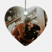 Erste Weihnachten zusammen Rustikales Holz Keramik Ornament (Hinten)