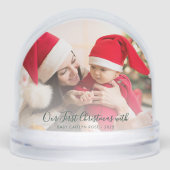 Erste Weihnachts-Baby-Fotos Custom Holidays Schneekugeln (Vorderseite)