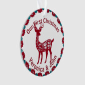 Erste Weihnachts-Custom-Nordic Rentier Skandinavie Ornament (Vorderseite)