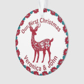 Erste Weihnachts-Custom-Nordic Rentier Skandinavie Ornament (Vorderseite)