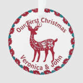 Erste Weihnachts-Custom-Nordic Rentier Skandinavie Ornament (Vorderseite)