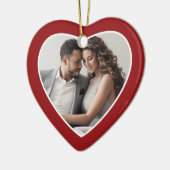 Erste Weihnachts-Foto-Rahmen - Herz doppelseitig Keramik Ornament (Links)