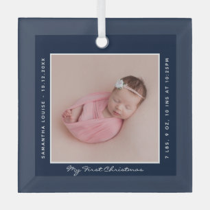 Erste Weihnachts-Foto Script Baby Ornament Aus Glas
