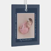 Erste Weihnachts-Foto Script Baby Ornament Aus Glas (Vorderseite Rechts)