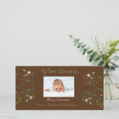 Erste Weihnachts-Fotokarte Feiertagskarte (Stehend Vorderseite)