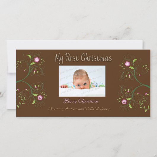 Erste Weihnachts-Fotokarte Feiertagskarte (Vorderseite)