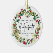 Erste Weihnachts-Godeleltern Keramik Ornament (Rechts)