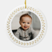 Erste Weihnachts-Großeltern-Foto Keramik Ornament (Hinten)