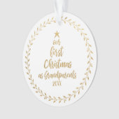 Erste Weihnachts-Großeltern-Foto Ornament (Vorderseite)