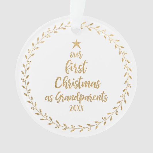Erste Weihnachts-Großeltern-Foto Ornament (Vorderseite)